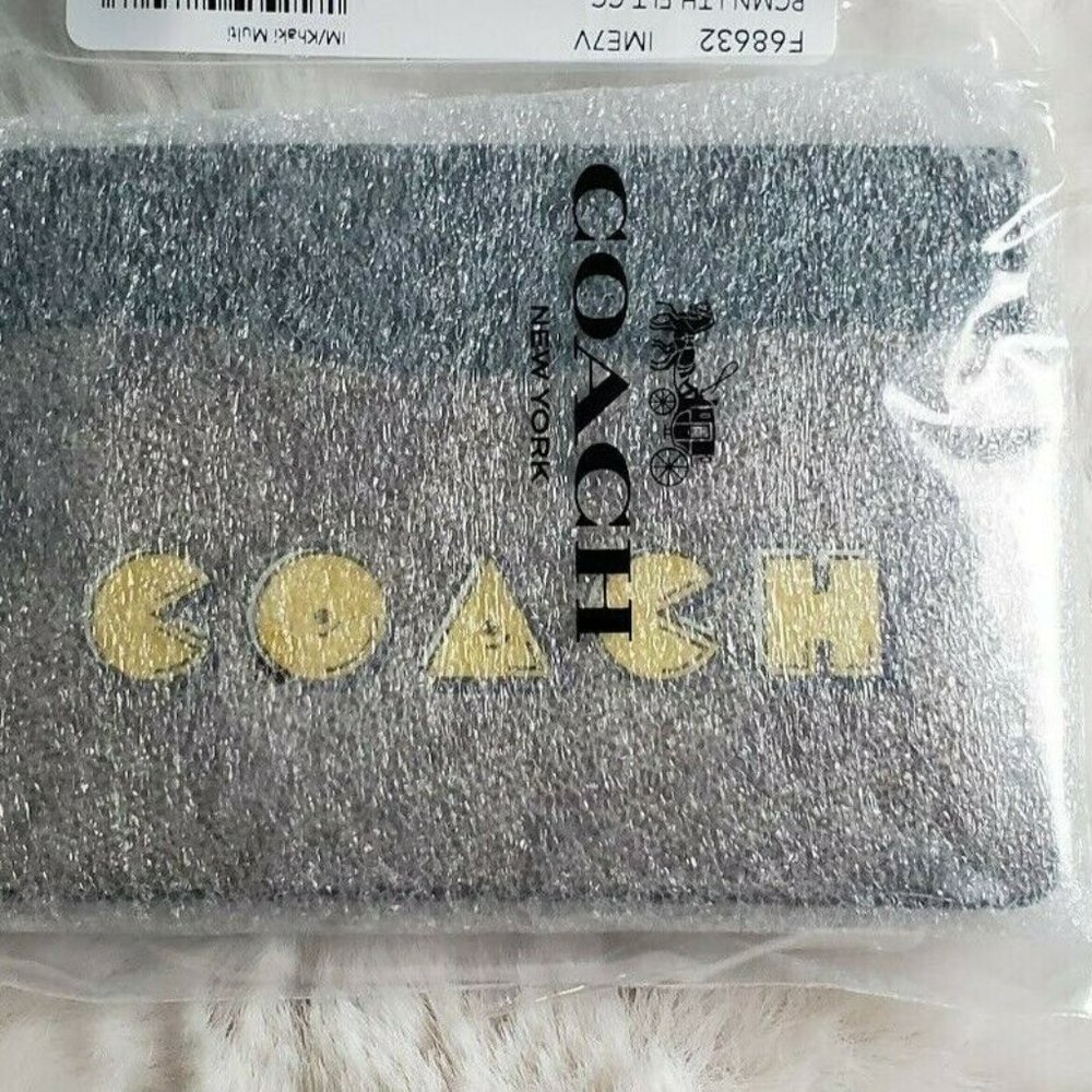 COACH Khaki Multi / Gold Card Pac-man wallet - Picture 4 of 4